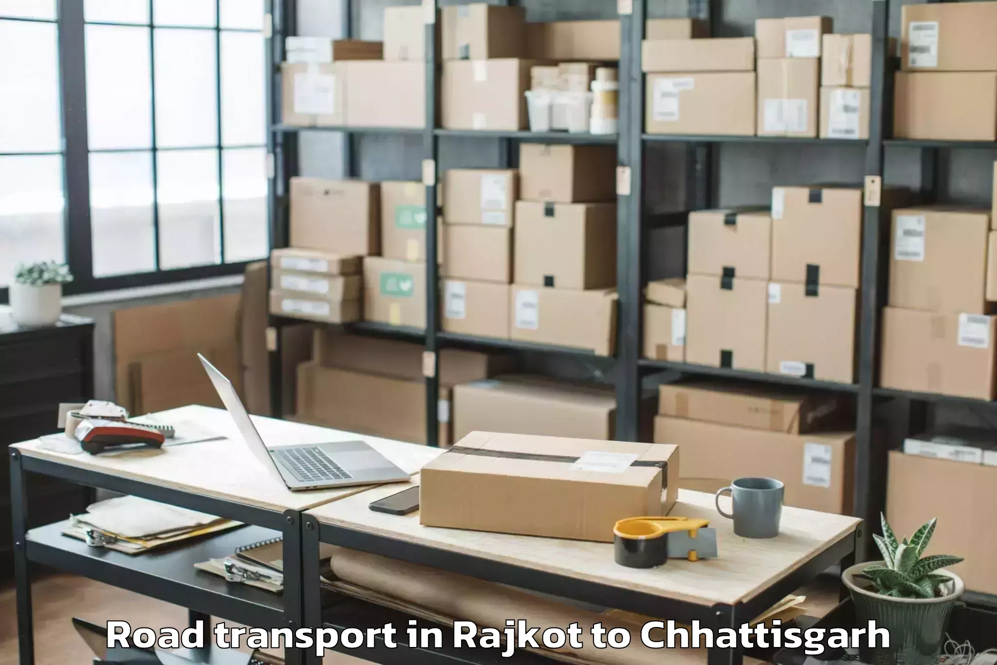 Top Rajkot to Jashpur Nagar Road Transport Available